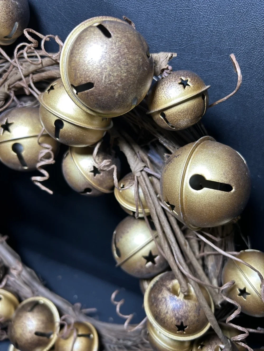 Gold Bell Wreath Holiday Decor - Unbranded